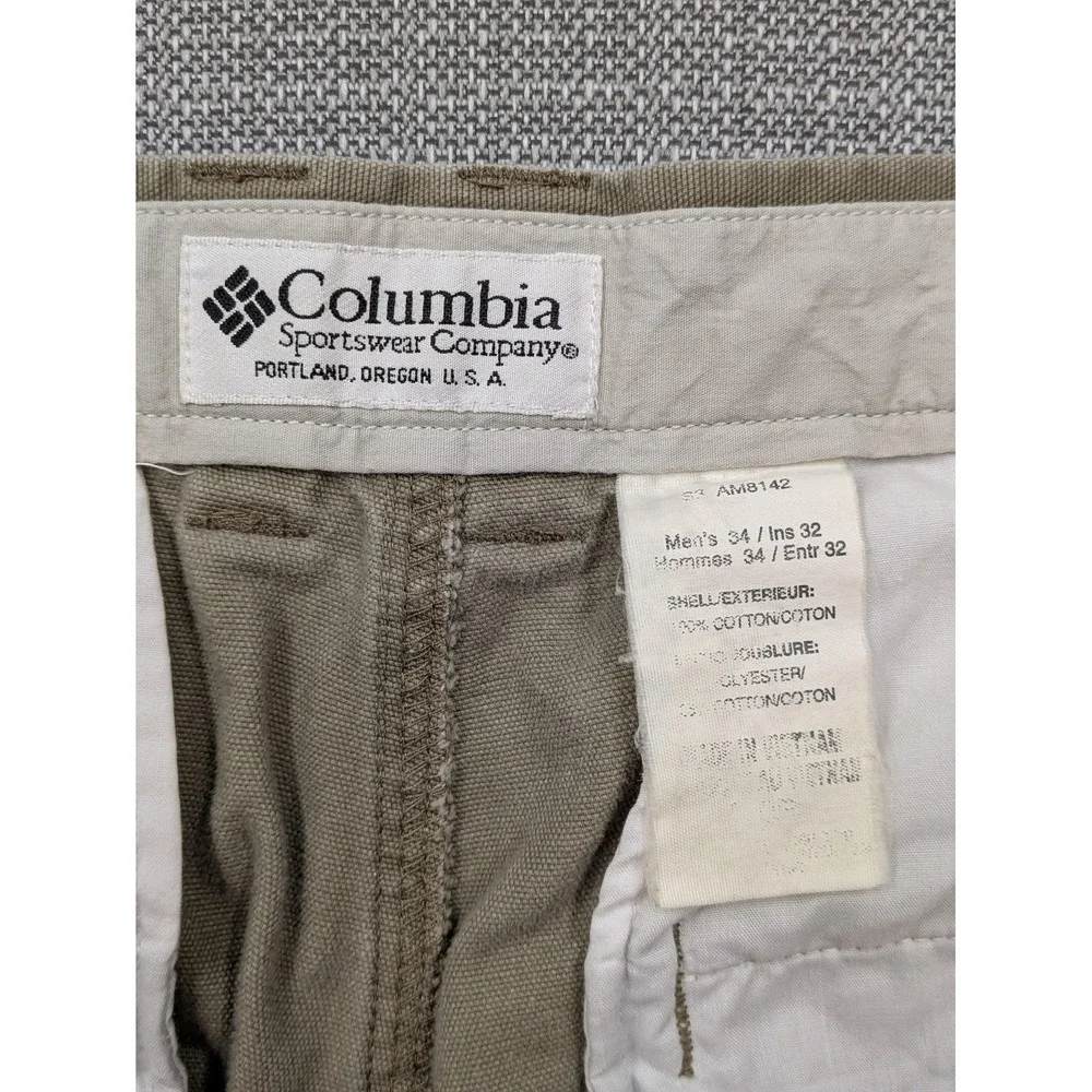 Columbia Cargo Pants Mens 34x32 (32x31) Canvas Outdoor Hiking Workwear